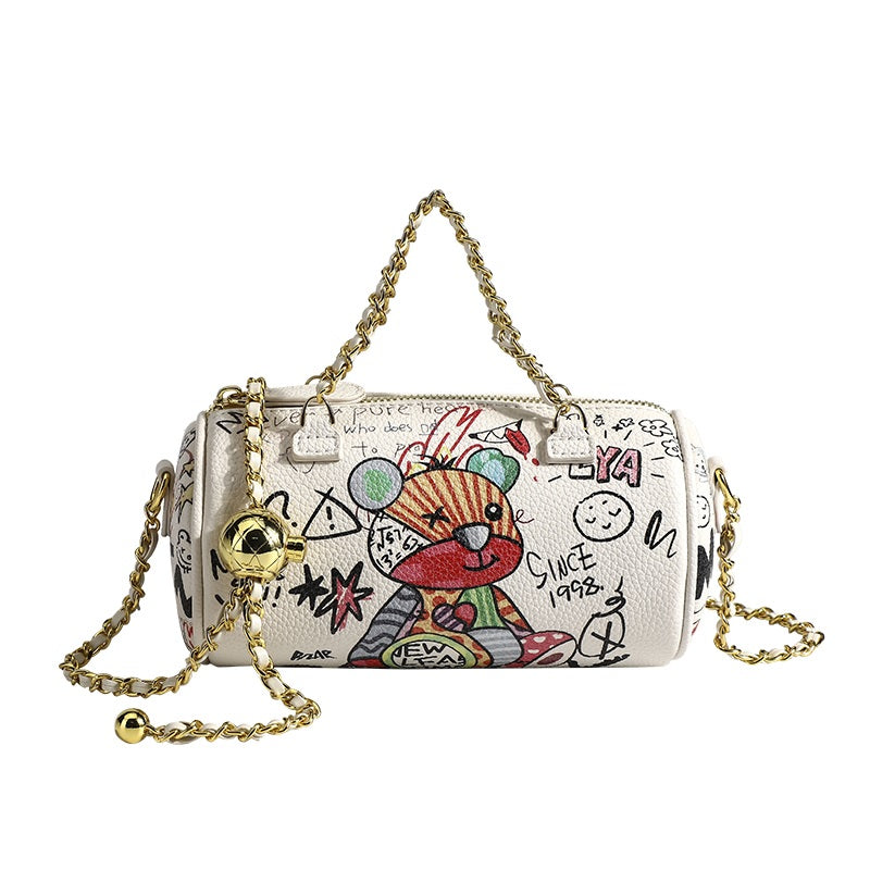 Bear Graffiti Lady's S Chain Shoulder Bags Simple Small