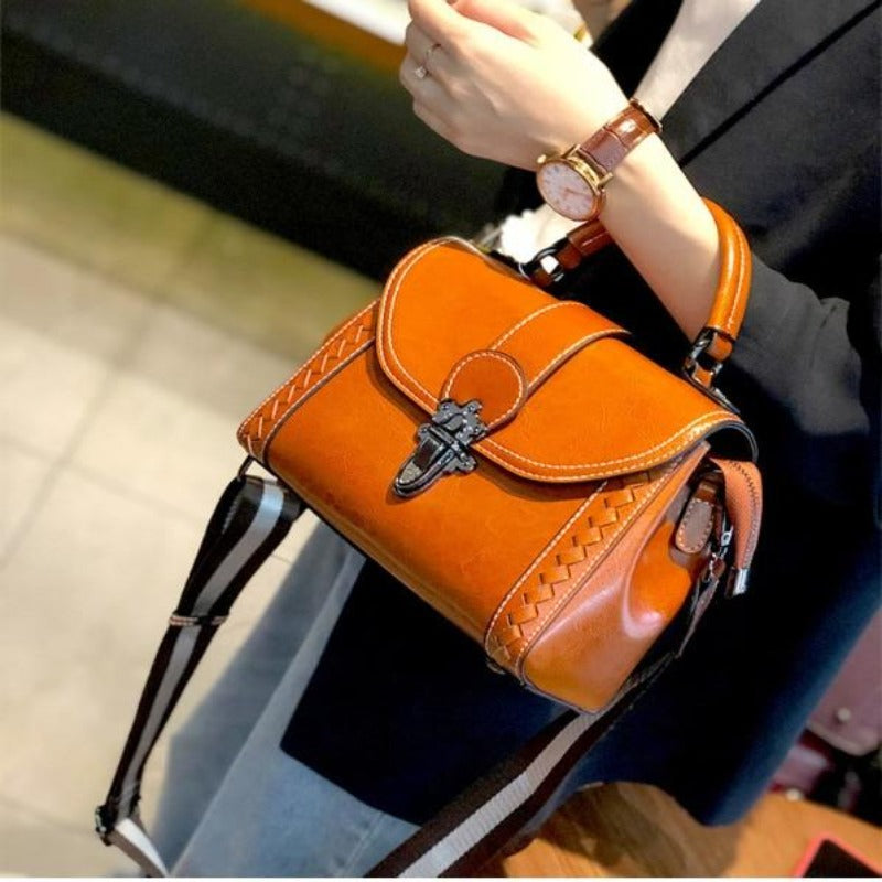 caramel leather handbag for women on sale