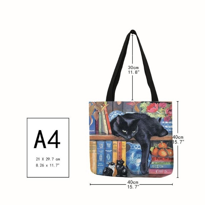 printed cotton canvas tote bag 17in x 13in, Five Below