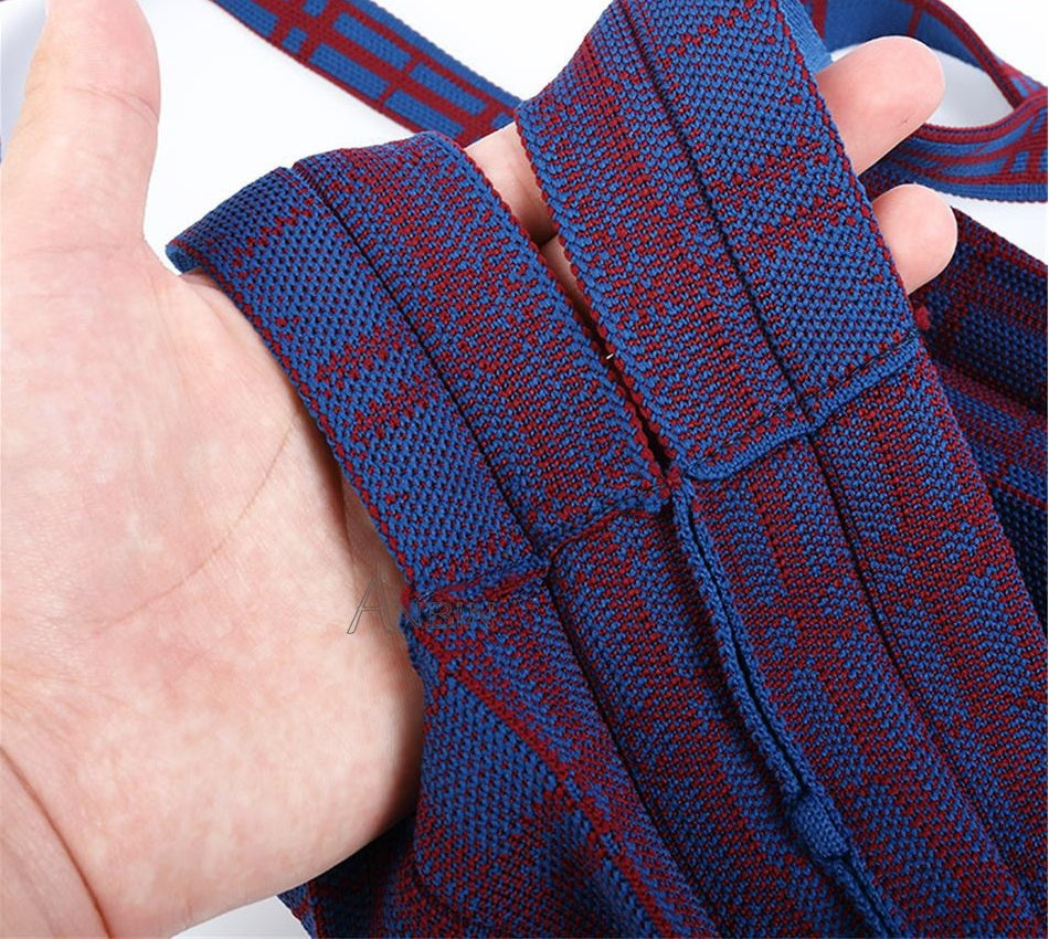 Women Wrist Bag Retro Weave Plaid Handbags Knitting Checkered Tote