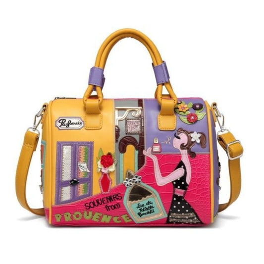 Colorful, Modern & Chic PU Leather Boston Handbag For Women On Sale