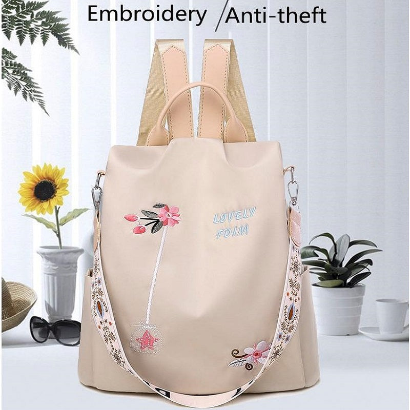 embroidered backpack for women on sale