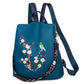 blue embroidered backpack for women on sale