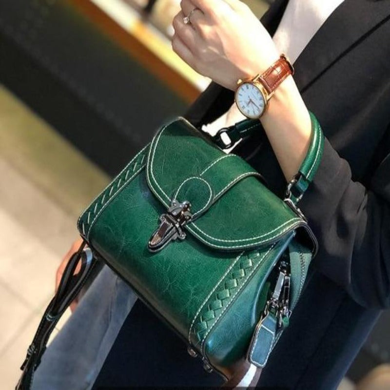 green leather handbag for women on sale