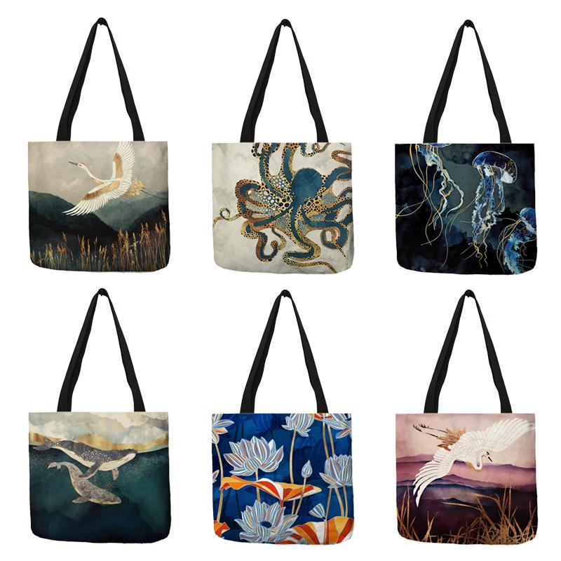 japanese art tote bag, japanese art shopping bag