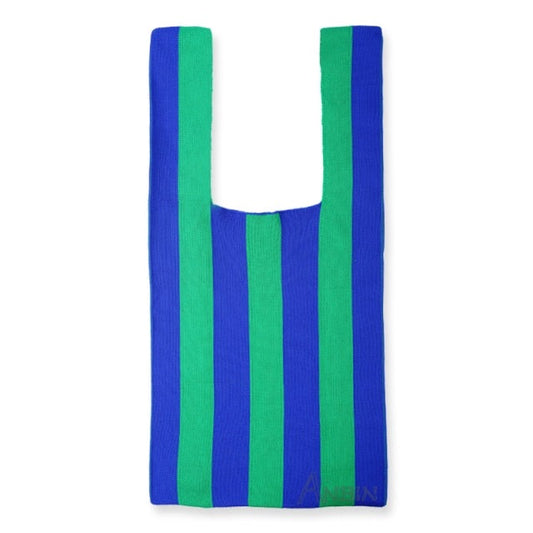 striped wool shopping tote bag 