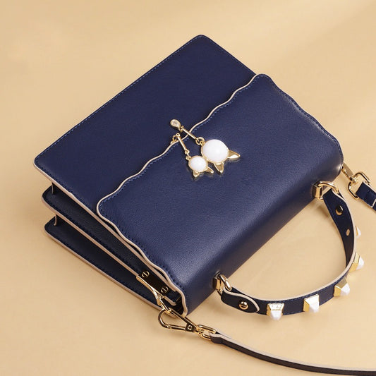 blue cat ornament handbag