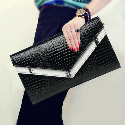 White Large Double Flap Clutch Bag