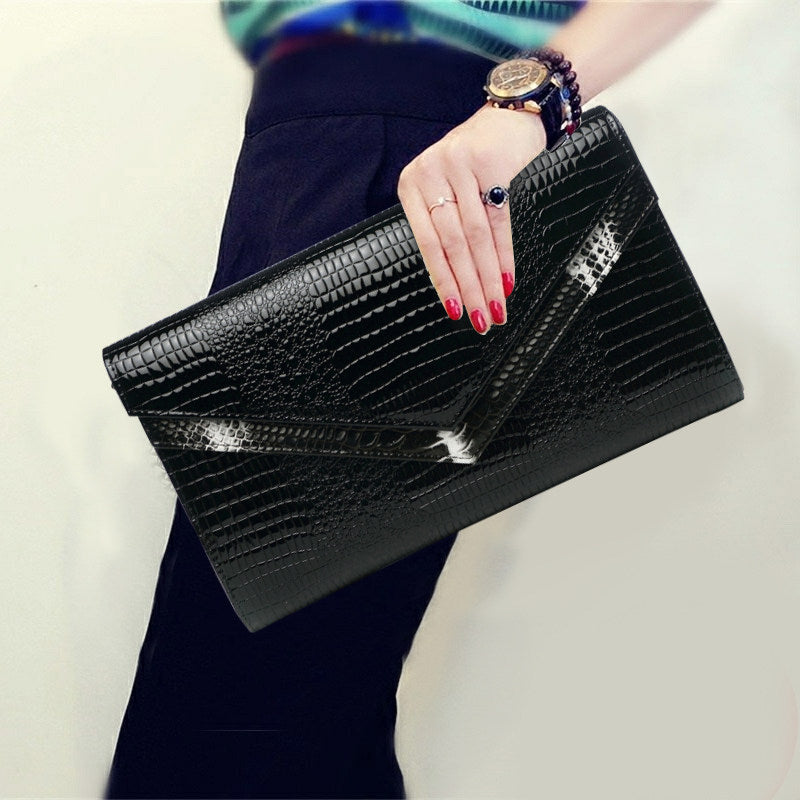 Black Small Double Flap Clutch Bag