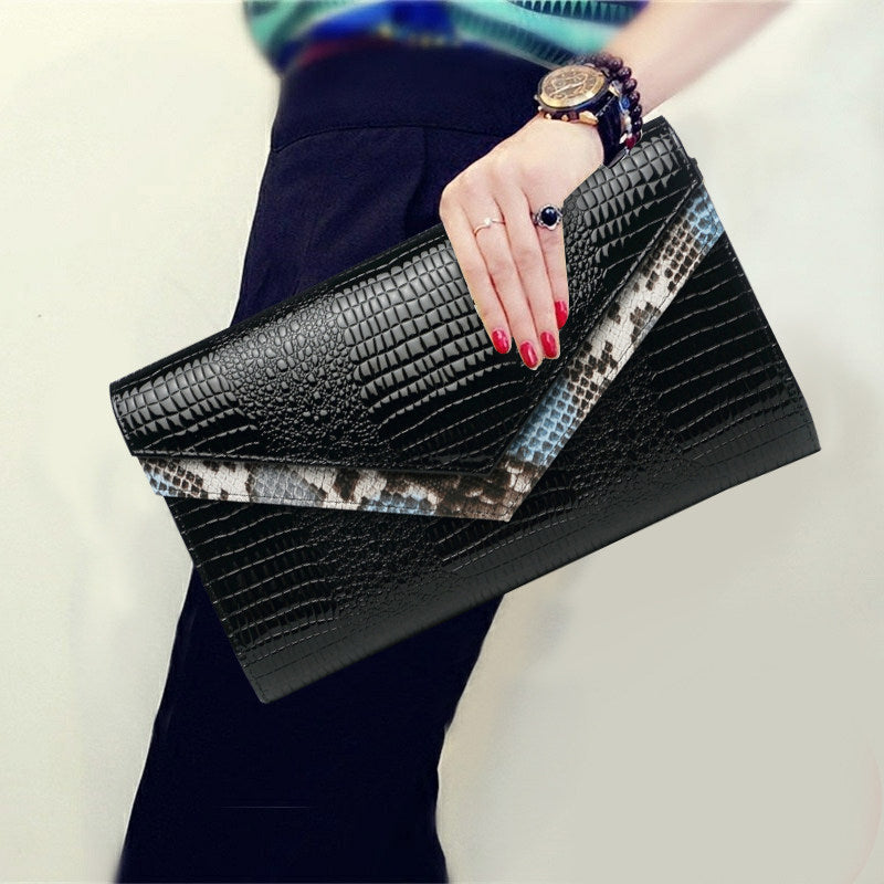 Blue Small Double Flap Clutch Bag