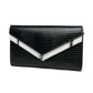 Black and white Double Flap Clutch Bag