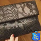 Snake Print Clutch Bag